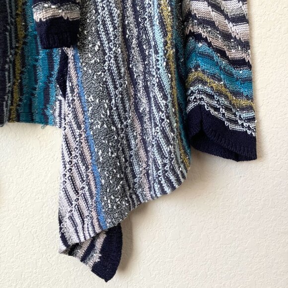 NIC+ZOE Linen Blend Open Front Shaded Stripes Cardigan - Picture 6 of 11